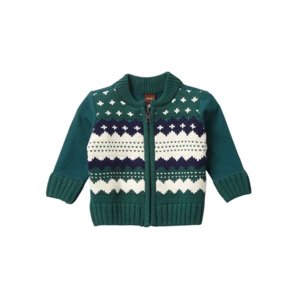 Tea Collection Fair Isle Zip Cardigan - 12-18M